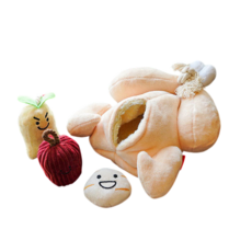 台灣現貨 寵物人參雞藏食玩具 發聲玩具 響紙玩具 耐咬磨牙玩具 嗅聞藏食玩具, 1個
