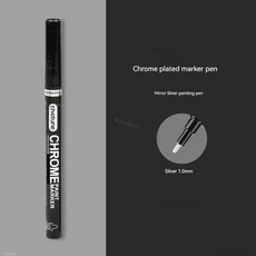 3/1pcs 미러 크롬 마커 펜 세트 DIY 골드 실버 반사 페인트 아트 자동차 스타일링 공예품, Silver-1.0mm 1pc