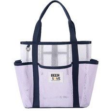 수영가방 빈럽 멀티 비치백 장바구니 물빠짐 숄더백 다용도비치백 여성 주니어 물놀이가방, 퍼플