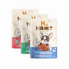 Hyperr超躍 卜派嫩丁 狗狗零食 腸胃/皮膚/關節保健 全齡犬, 3包, 三口味各一, 30g