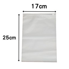 可愛蘑菇兔磨砂夾鍊袋 霧面夾鏈袋 旅行收納袋 衣物收納袋 雙面磨砂收納袋 文件袋, 1個, 【素面加厚】17X25CM-有孔