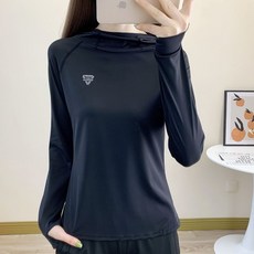 여성 봄 가을 속건 긴팔 티셔츠 얇은 풀오버 후드 바람막이 상의 캐주얼 아웃도어 긴팔티 여름 패션 긴팔 등산 집업 티셔츠