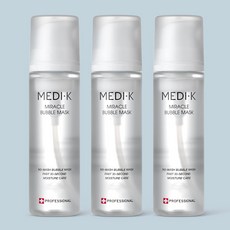 약국입점 메디케이 미라클버블팩 대용량 145ml 노워시 물광 수분광채 피부결케어 속건조 저자극 홈케어, 3개