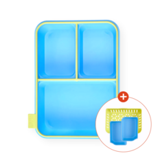 코코라커 캔디팟 칸막이 도시락통 유치원 유아 도시락 샐러드 직장인 도시락통 소풍도시락 전자레인지 도시락, 1개, 라임블루