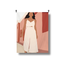 해룸 대형 패브릭 포스터 두꺼비집 가리개 페브릭 태피스트리 가림천 아트 행잉 초대형, 66. 모델의 소녀(세로버전)