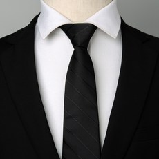 免打結拉鍊領帶 男士商務正裝 結婚面試工作適用 黑色條紋款 懶人快速穿搭 #A5509黑色寬條紋 #默認尺寸