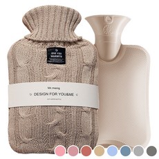 아뜰라임 오래가는 보온 물주머니 핫팩 + 찜질팩 커버 세트 1L 2L, 1개, 크림베이지 2L