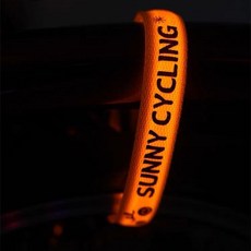 騎行多用途綁帶 發光束腳綁帶 自行車公路車山地車 夜跑反光腳環 夜騎反光手環, 原創設計充電款橙色 1條 送充電線, 1個