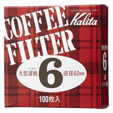 칼리타 커피 필터 원형 여과지 화이트 6 직경 60mm, 1개, 100개