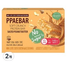 빼바 소프트 크런치 프로틴바 솔티드피넛버터 9p, 2개, 360g