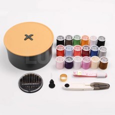 臺灣爆款-針線盒家用高質量好宿舍縫補針線套裝便攜結婚針線包實用縫衣線盒, ★☆黃綠色（23件套裝）★☆, 1個