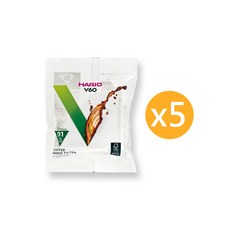HARIO V60 錐形咖啡濾紙 日本製 多件優惠, 5個, 白色01(110張), 110個