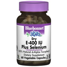 Bluebonnet 維他命E 400IU&硒植物膠囊 無麩質, 60顆, 1罐