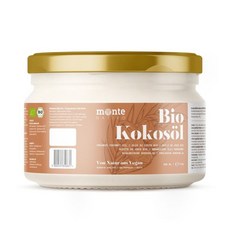 Monte Nativo 유기농 코코넛 오일 몬테 나티보 1000ml 1L - 생식품 품질의 순수 지방 버진 냉압착용 요리 구이 베이킹 헤어용, 200 ml (pack of 1), Coconut oil, 1개