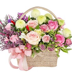 99플라워 2시간 전국 꽃배달서비스 꽃바구니 꽃상자 꽃다발 생화 장미 생일 화분 꽃 선물, 11.[ST-A1920]사랑의향기, 1개