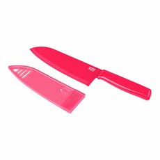 Kuhn Rikon COLORI 셰프 나이프 안전 칼집 포함 15.24cm(6인치) 블레이드 레드