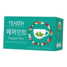 티젠 상쾌한 멘톨향 페퍼민트 허브차 티백 20개입 기분전환 침출차 페퍼민트차 허브티, 1세트, 1.2g