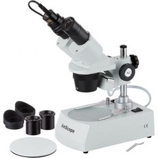 AmScope SE305R-PZ-E 디지털 전방 장착 쌍안경 스테레오 현미경 WF10x 및 WF20x 아이피스 10X/20X/30X/60X 배율 1X 3X 목표 상부 하부 할로, w/ 0.3MP Camera