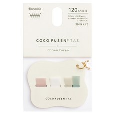 Kanmido Coco Husen 4色標籤索引貼紙補充用花朵米色 CFT-A-102, 1個, 120入