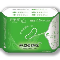 好適美KOSMel舒涼柔感棉護墊15.5cm 20片 棉柔親膚 超薄透氣 舒緩悶熱 獨立包裝 隨時保持潔淨乾爽, 1個, 20