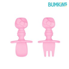 범킨스 자기주도 이유식 아기 유아 베이비 실리콘 스푼포크 세트 + 케이스, 키티, 1개