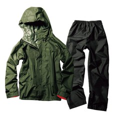 連帽防水外套褲裝 附反光警示與哨子 耐水壓10 000mm 透濕度5 000g/m²/24h, AS-8520 軍綠色/GREEN, 1套