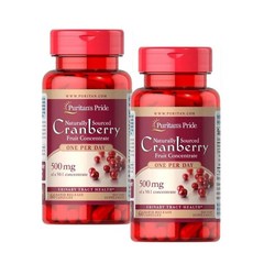 퓨리탄스프라이드 크랜베리 500mg 원어데이 캡슐 Puritans Pride Cranberry, 60정, 2개