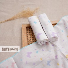 台灣製 雙層紗布運動巾 方格牌 紗布巾 透氣吸水 紗布手帕 紗布口水巾 毛巾 Hico 80480, 1個, 18-蝴蝶
