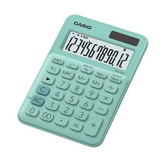 카시오 컬러 계산기 MS-20UC, 그린, 1개
