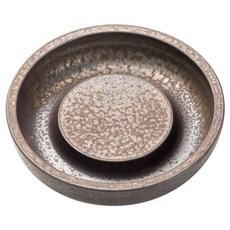 紅芳庭日式圓通純陶泡茶壺承 泡茶盤 功夫茶道專用茶具, 陶金色, 1個