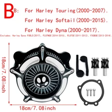 RSD 오토바이 CNC 터빈 공기 청정기 필터 흡입구 할리 스포츠스터 다이나 소프테일 투어링 스트리트 글라이, Gray Filter B, 06 Gray Filter B, 06 Gray Filter B