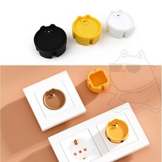 펀코 멀티탭 마개 콘센트 덮개 커버 구멍 고양이 습기, 노랑, 노랑