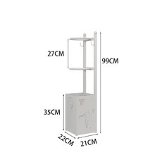 籃球架 籃球足球收納架框 靠牆家用, 1個, 白色2層【帶收納筐】