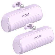 1+1 라이코스 일체형 미니 포켓 도킹형 무선 휴대용 보조배터리 5000mAh, 라이트퍼플, 아이폰 8핀