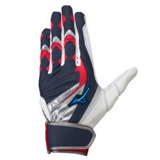 Mizuno 美津濃 打擊手套 安打型指背 止滑耐用 可水洗 1雙裝 深藍 1EJEA24514, 1個, M