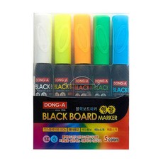 동아 형광 블랙보드마카 5색 세트, 혼합색상, 1개