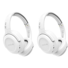 JODIO AI K3 無線藍牙耳罩式耳機，舒適降噪，時尚便攜, 白色+白色, Al K3
