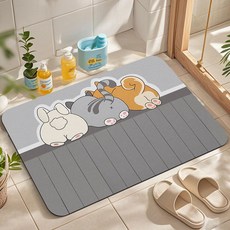 쿵샵 간편세척 큐티 애니멀 발매트 5종, 1개, 큐티 세마리