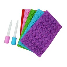 Gummy Fruit Molds 5 Pack 66 Cavities Mini Shaped Silicone Mold for Chocolate Candy Fondant Cake D, 젤리 공룡 몰드 5팩