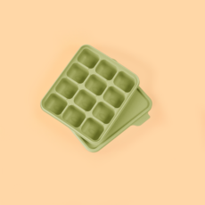 홍스마마 플래티넘 실리콘 이유식 큐브 이유식 준비물 얼음틀 아이스몰드 아이스 트레이 실리콘 몰드 마늘틀, 1개, 옐로우그린, 30ml