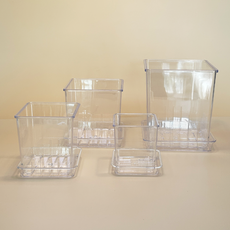 일일미학 투명 사각 슬릿 화분 고강도 크리스탈 플라스틱 슬릿분 플분, 1개