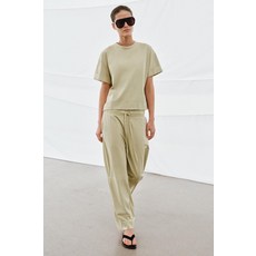 ZARA 자라 헤비 코튼 와이드 레그 팬츠 - 라이트 그린 120546