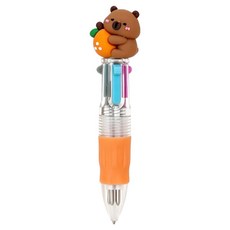 Ryan 카피바라 피규어 4색 볼펜, 오렌지, 1개