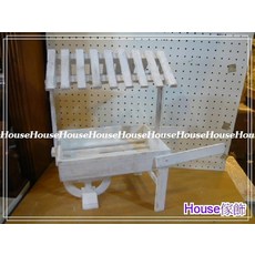 House傢飾 zakka鄉村復古風格木製洗白餐車 推車造型花架 花器 - 限量新款, 1個