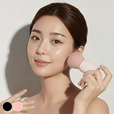 원앤모어 휴대용 메이크업 블러셔 브러쉬, 1개, 시크블랙