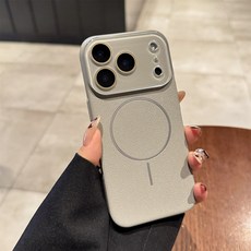 適用果粉17promax皮紋磁吸手機殼支持無線充iPhone16plus保護套15