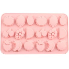 EPYHREHM 66 캐비티 과일 실리콘 초콜릿 몰드 체리 포도 사과 캔디 젤리 캔디용, 5-핑크