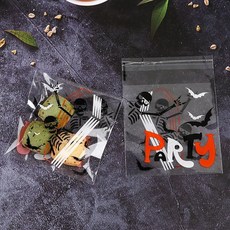巧緻烘焙網 萬聖節 Happy Halloween 自黏袋 餅乾袋 點心袋 西點袋 烘焙包裝, 1個, 款式2(party骷髏)