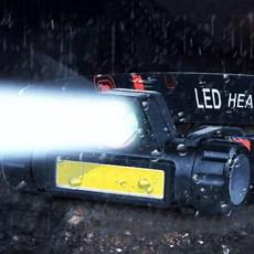 1+1 야간활동 작업 COB LED 2모드 USB충전 방수 헤드랜턴, 2개