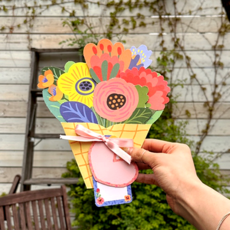 꽃다발 감사 카드 만들기 어린이 노인복지관 단체 미술 키트, 1인용